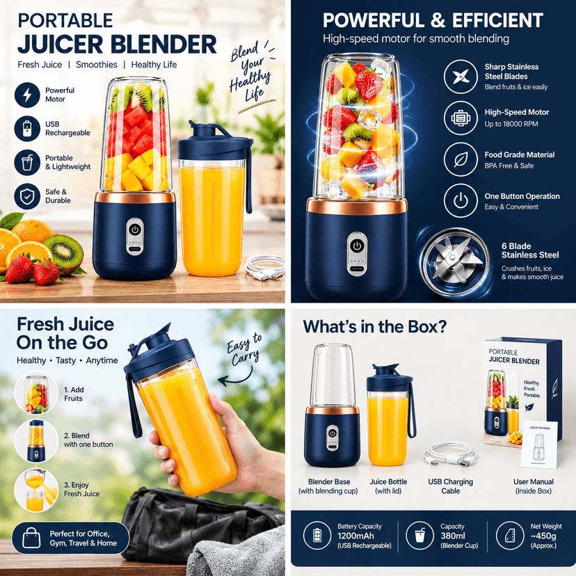 Electric Mini Juicer Blender - Image 4